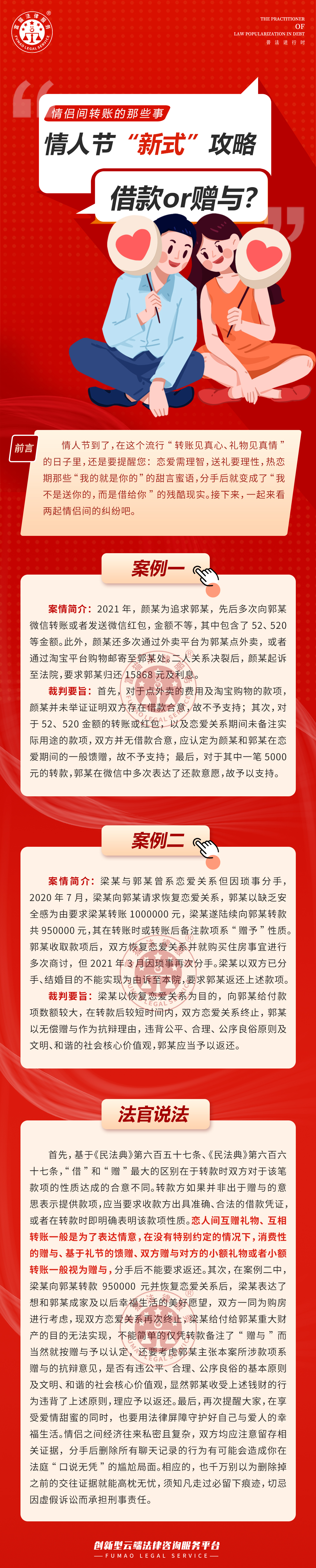 富貓法務：情人節(jié)情侶間轉賬的那些事！